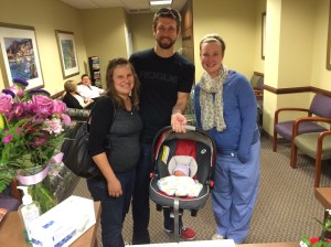 Jonathan, Mommy, Daddy and Dr. Agner today